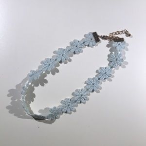 Forever 21 Light Blue Crochet Daisy Choker